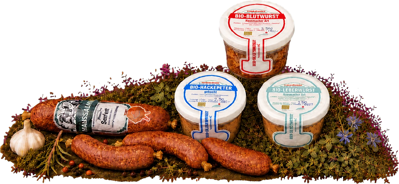 Wurstgläser, Salami und Knacker vom Biohof Seifert